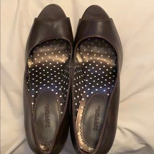 Brown Peep Toe Heels. Like new